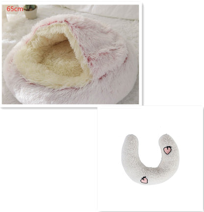 Pet Bed Winter Plush Warm House Soft Long Plush Bed