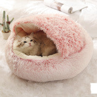 Pet Bed Winter Plush Warm House Soft Long Plush Bed
