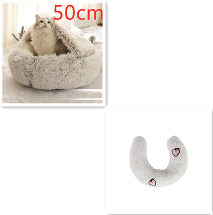 Pet Bed Winter Plush Warm House Soft Long Plush Bed