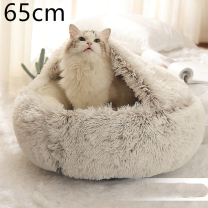 Pet Bed Winter Plush Warm House Soft Long Plush Bed