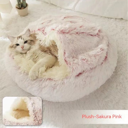 Pet Bed Winter Plush Warm House Soft Long Plush Bed