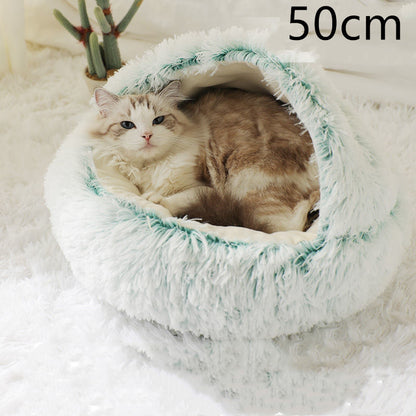 Pet Bed Winter Plush Warm House Soft Long Plush Bed