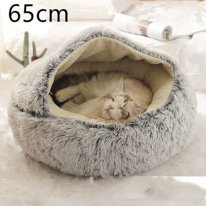 Pet Bed Winter Plush Warm House Soft Long Plush Bed