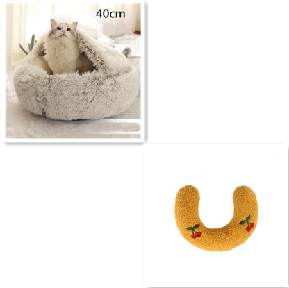 Pet Bed Winter Plush Warm House Soft Long Plush Bed