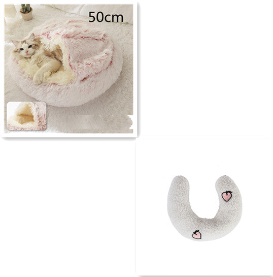 Pet Bed Winter Plush Warm House Soft Long Plush Bed