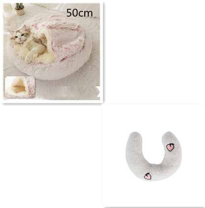 Pet Bed Winter Plush Warm House Soft Long Plush Bed