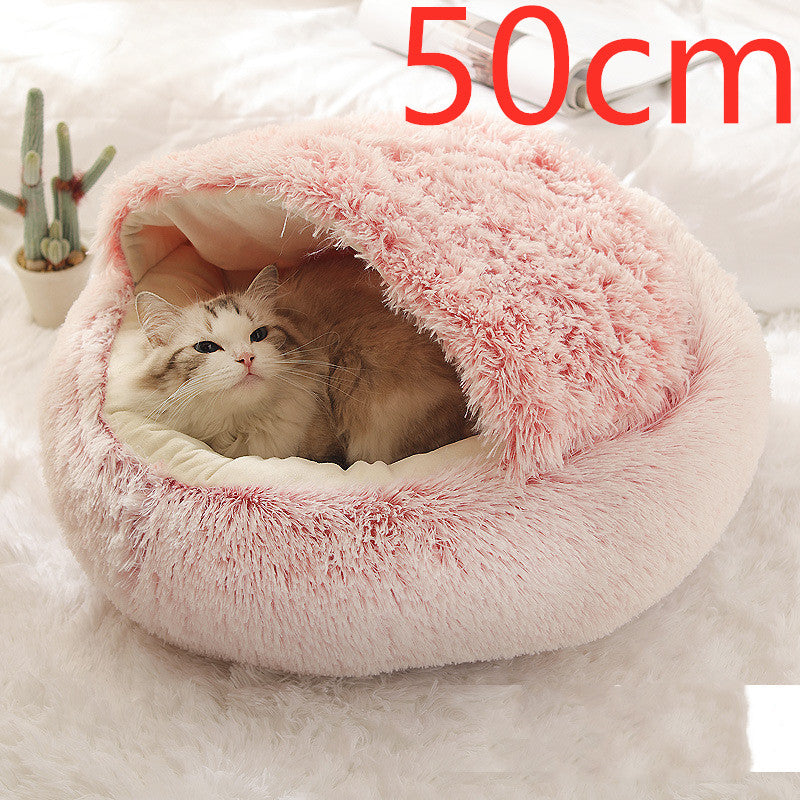 Pet Bed Winter Plush Warm House Soft Long Plush Bed