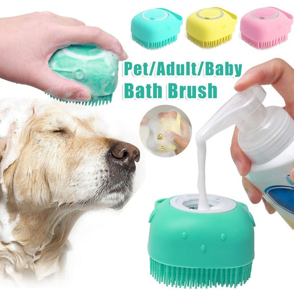 Silicone Pet Bath Massage Brush Pet Bathroom Cleaning Tool