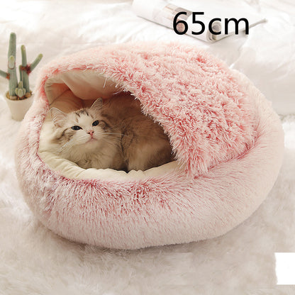 Pet Bed Winter Plush Warm House Soft Long Plush Bed