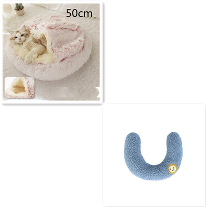 Pet Bed Winter Plush Warm House Soft Long Plush Bed