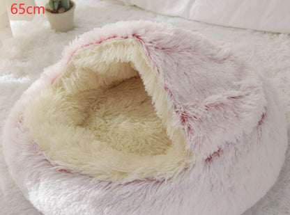 Pet Bed Winter Plush Warm House Soft Long Plush Bed