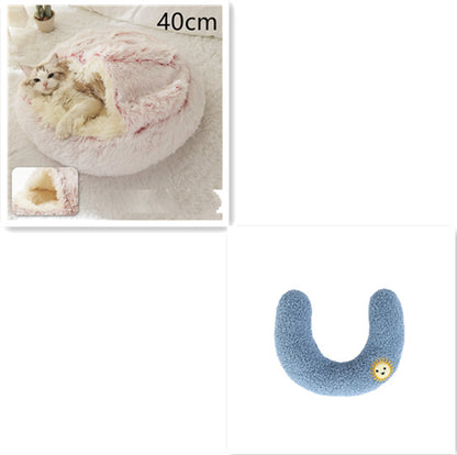 Pet Bed Winter Plush Warm House Soft Long Plush Bed