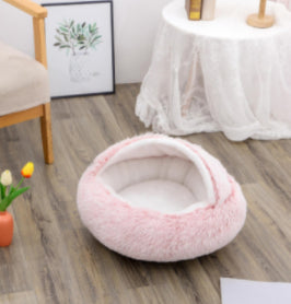 Pet Bed Winter Plush Warm House Soft Long Plush Bed
