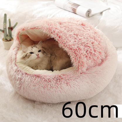 Pet Bed Winter Plush Warm House Soft Long Plush Bed