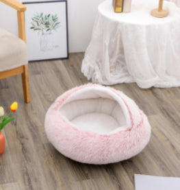 Pet Bed Winter Plush Warm House Soft Long Plush Bed